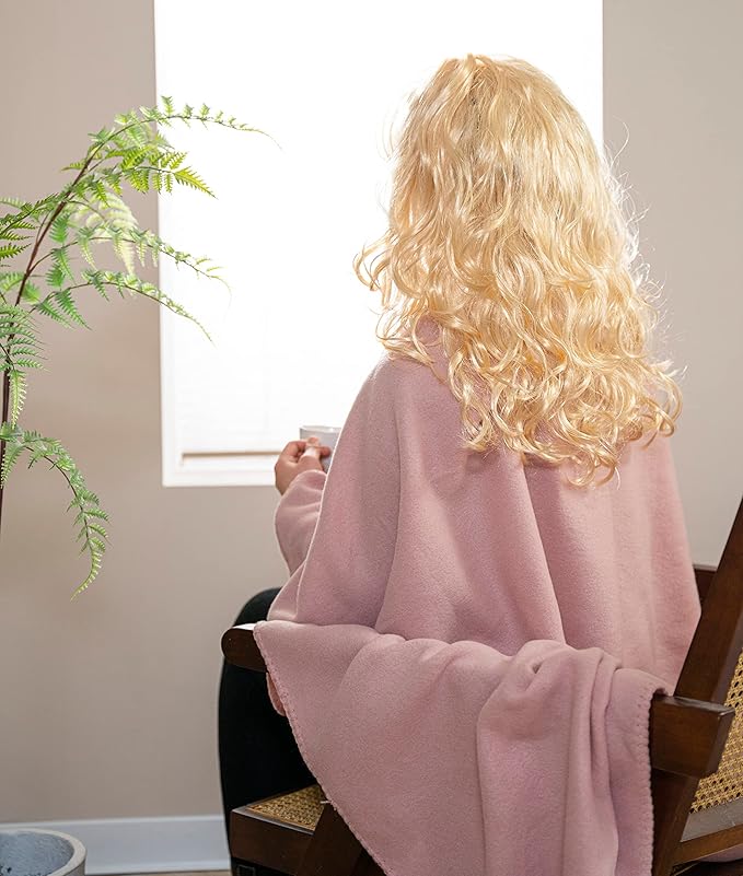 Special SG Glory Fleece Throw Blankets Bulk Fleece Blankets Solid Wholesale Lightweight Warm Soft for Pet Bed Sofa Couch Office Wedding Gifts Travel Seasons Beige and Pink 50x60 Inches Pack of 6