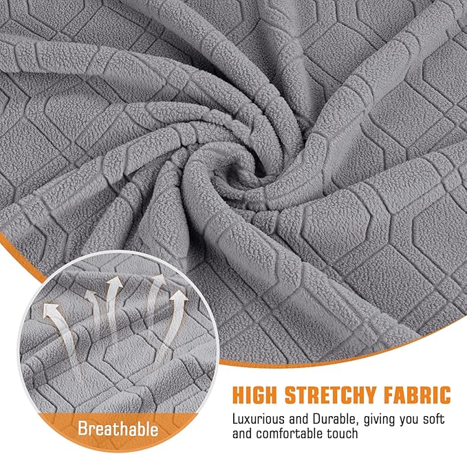 VANSOFY Oversized Recliner Chair Cover, 4-Pieces Stretch Recliner Covers for Recliner Chair Soft Reclining Chair Slipcover Jacquard Pattern Furniture Protector for Dogs Cats(Light Gray)