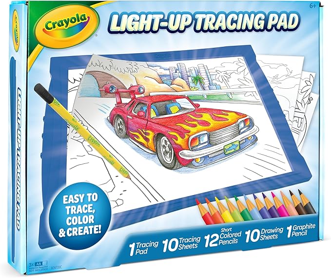 Crayola Light Up Tracing Pad - Blue, Tracing Light Box for Kids, Drawing Pad, Toys for Kids, Gift for Boys & Girls, Ages 6, 7, 8