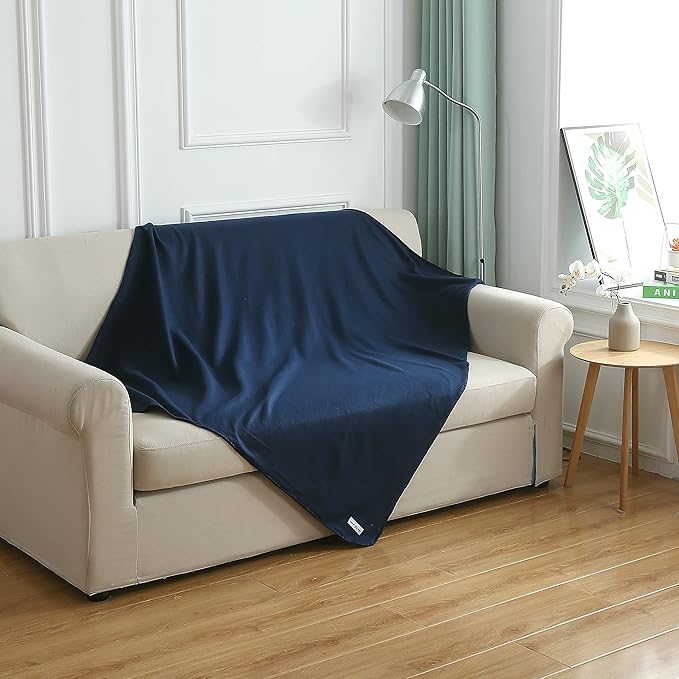 Special SG Glory Fleece Throw Blankets Bulk Fleece Blankets Solid Wholesale Lightweight Warm Soft for Pet Bed Sofa Couch Office Wedding Gifts Travel Seasons (Navy, Pack of 6-50x60 Inches)