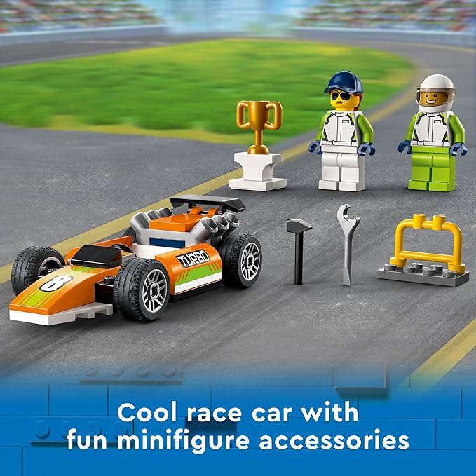 LEGO City Great Vehicles Race Car, 60322 F1 Style Toy for Preschool Kids 4 Plus Years Old, with Mechanic and Racing Driver Minifigures