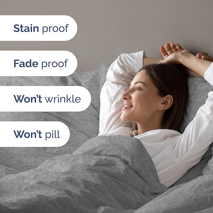 CGK Unlimited Duvet Cover Cal King Size Set - Extra Soft Cal King Size Duvet Cover 104 x 98 with 2 Pillow Shams - Hotel Quality w/Zipper Closures & Ties - Bedding and Bed Linens Set (Heathered Grey)