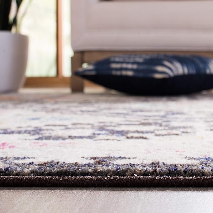 SAFAVIEH Madison Collection Runner Rug - 2'2" x 16', Black & Yellow, Boho Diamond Distressed Design, Non-Shedding & Easy Care, Ideal for High Traffic Areas in Living Room, Bedroom (MAD418Z)