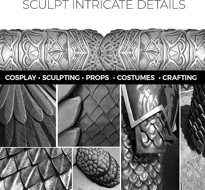 Foam Clay Air Dry Foam Modeling Clay - Cosplay Soft Clay for Slime Add Ins, Molding Clay for Sculpting with Eva Foam - 300 Gram Black Air Dry Clay