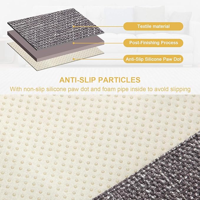 Armchair Caddy Remote Control Holder Sofa Organizer Non-Slip Couch Arm Chair Caddy with 6 Pockets for Tablets,Smart Phone,Books,Pens,Magazines,Ipad (19x35In, Darkgrey)