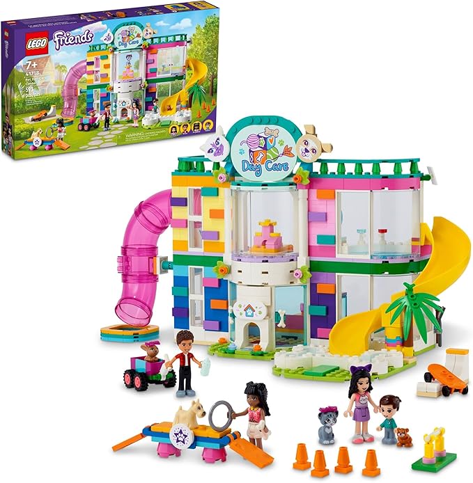 LEGO Friends Pet Day-Care Center 41718 Animal Set, Heartlake City Toy, Birthday Gifts for Kids, Girls and Boys 7 Plus Years Old, with Doggy Figure & 3 Mini Dolls