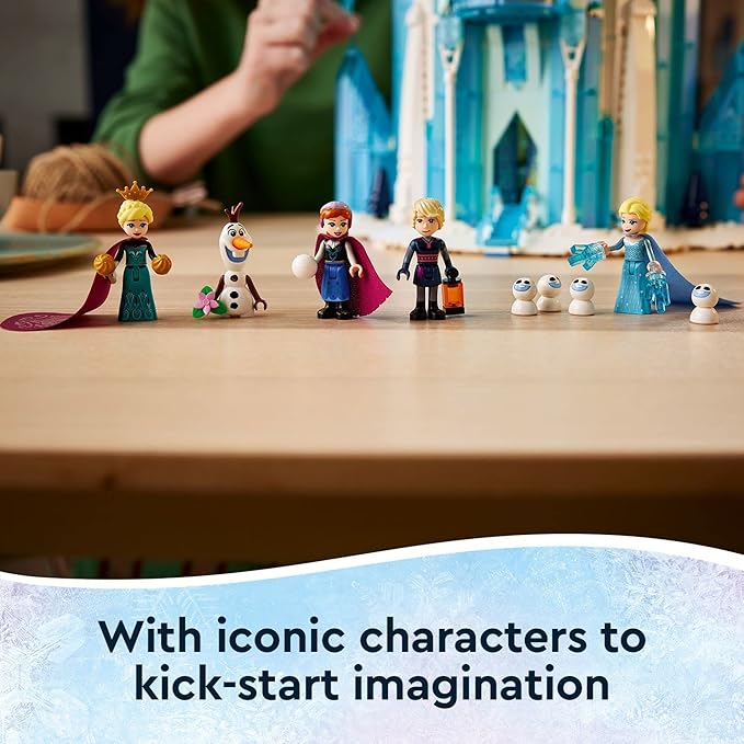 LEGO Disney Princess The Ice Castle Building Toy 43197 Disney Castle Kit to Build, Disney Gift Idea, Castle Toy for Kids Age 6+ Years Old with Frozen Anna and Elsa Mini Doll Figures and Olaf Figure