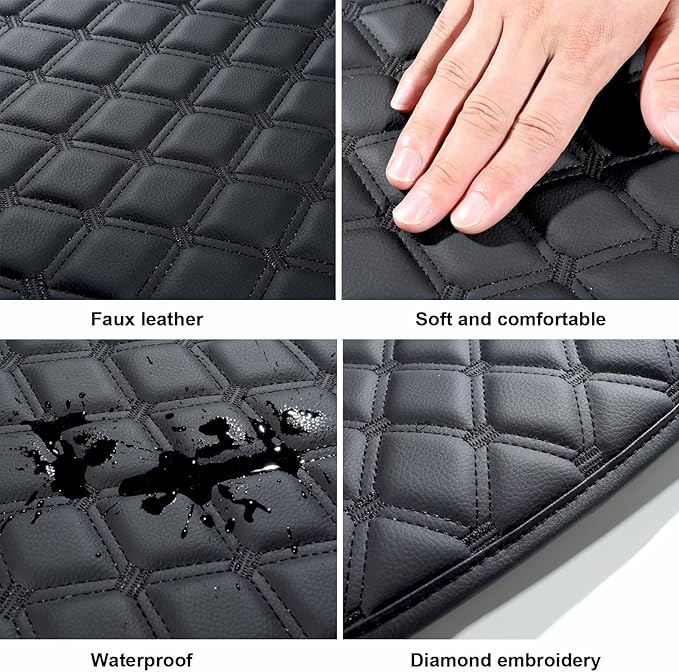 GIANT PANDA Custom Car Center Console Armrest Cover Fit 2019 2020 2021 2022 2023 2024 2025 Subaru Forester,Waterproof Faux Leather Middle Console Cover Protector - Full Protection - Black