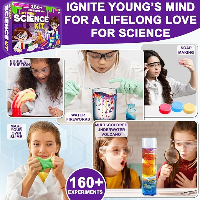 Jim&Gloria Science Kits for Kids 5 7 8 12 Year Old Birthday Gift for Girls Boys, Learning Educational Toy, Stem Toys Chemistry Experiments, DIY Volcano Project Set, Easter Gifts for Kids