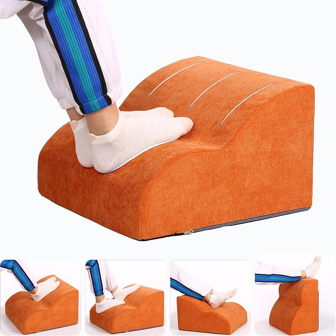 Foot Rest for Under Desk at Work.Multifunctional 3-Tier Foot Stool,with Washable Footrest.for Under Desk,Office Chair Gaming Chair & Sofa,Leg Elevation Pillow,Supports Posture (Orange)