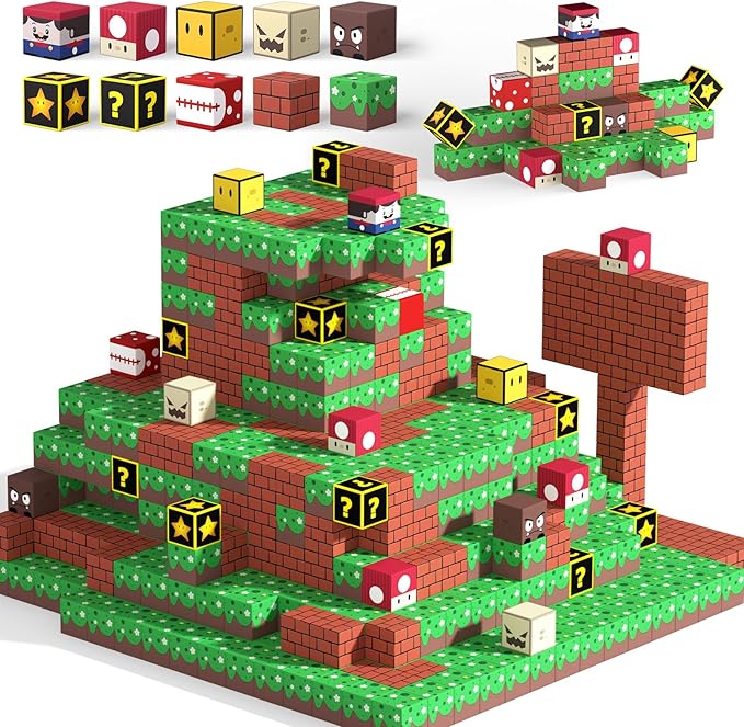 Magnetic Blocks - 48PCS The Plumber is Out - 1" Creative Magnetic Building Cubes Gift Set for Kids Ages 4-8