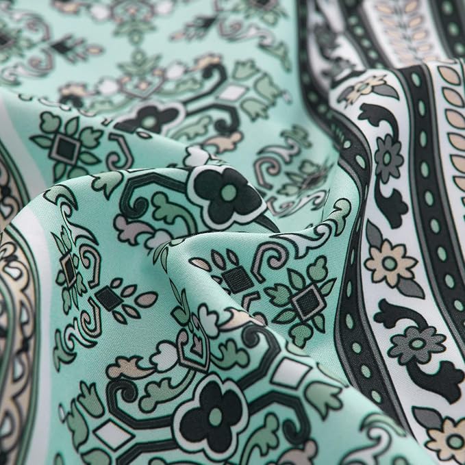 Cottolester Boho Comforter Set King Size,8 Piece Bed in a Bag Sage Green Paisley Comforter and Sheet Set,Striped Bedding Set Soft Microfiber Complete Bedding Set