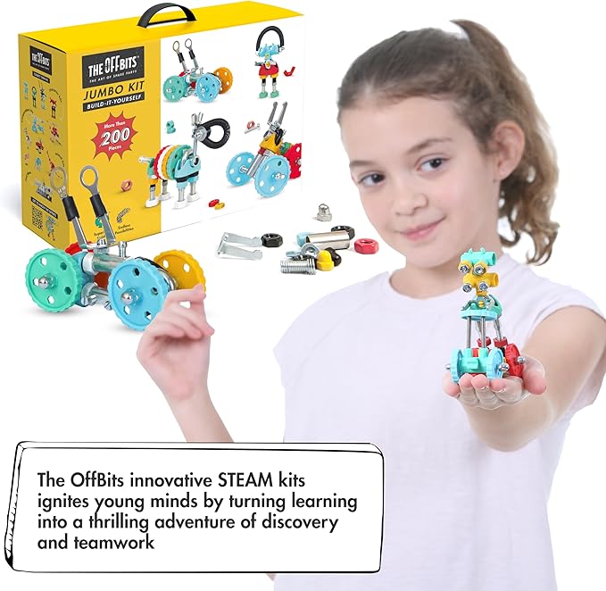 Jumbo Kit Educational Build Your Own Robot Toy, Stem Classroom Games for Group Play & Family, Valentine Birthday Gifts for Kids Montessori Play Kit, Steam Toys for Kids Ages 6 7 8 9+
