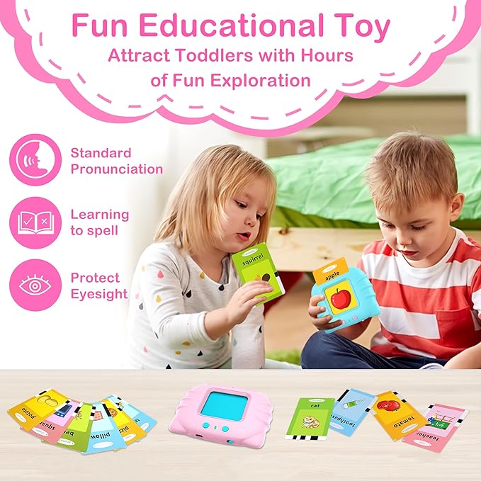 Toddler Toys Age 2-6, Girls Birthday Gift,Learning Toys for Toddlers, 224 Sight Words Educational Toys, Montessori Toys for 2 Year Old, Talking Flash Cards,Sensory Toys, Speech Therapy, Toys for Girls