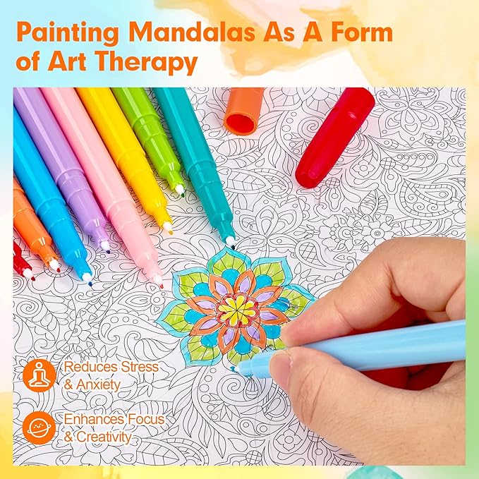 CubicFun Arts Crafts for Kids Ages 6-8-12, 7 Sets Mandala 3D Coloring Puzzles, Art Supplies for Kids 9-12 DIY 3D Puzzles for Kids Ages 3-5 4-8, Crafts for Girls Ages 6-8-12