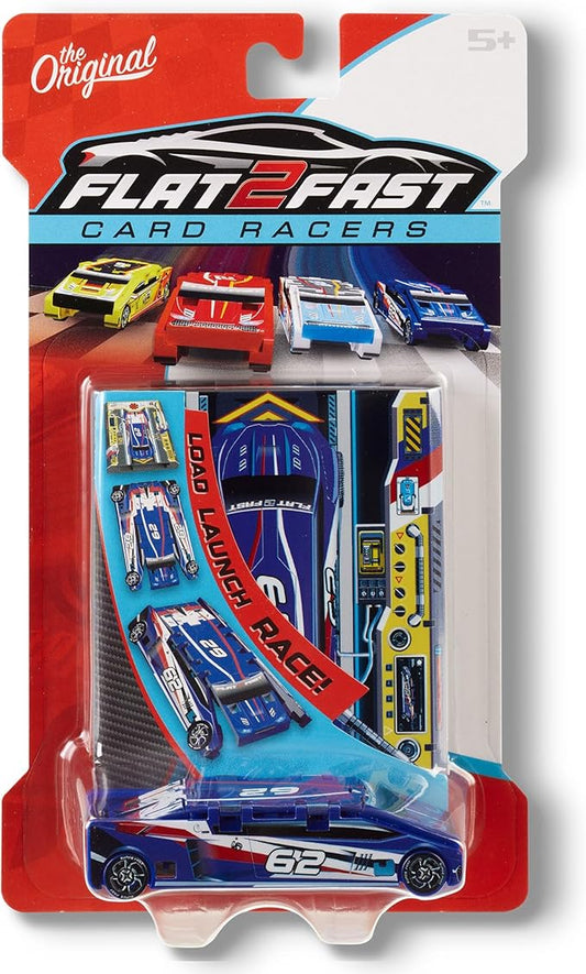 Blue 62 Card Racer | Load, Launch, Race - Pocket-Sized Racecar Toy Ages 5 and up (Sold Each)
