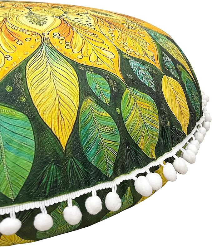 32 in Meditation Floor Cushion, Round Large Floor Pillow for Adult, Yoga Pillows for Sitting On Floor, Boho, Memory Foam Filling