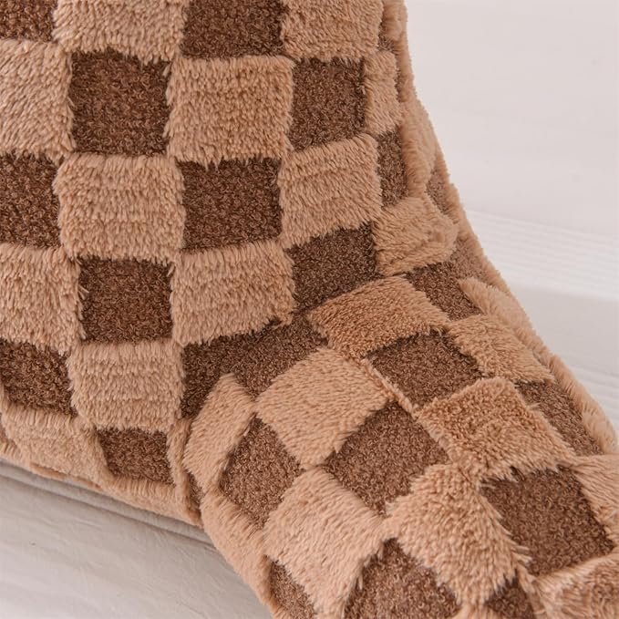 Aimuan Checkered Reading Pillow Bed Rest Wedge Backrest Checkerboard Pillow with Arms Back Support for Sitting Up in Bed Cushion Incline Rest Sleeping Snoring Pillow (Khaki,Standard)