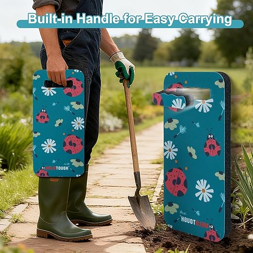 MELOTOUGH Garden Kneeling Pad, 1" Thick Soft NBR Foam Kneeling Pads for Gardening, Cleaning, Work - Lightweight & Comfortable, 15.75"x7.2" (Ladybug)