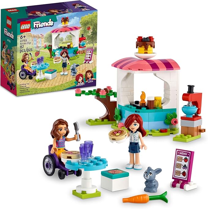 LEGO Friends Pancake Shop 41753 Building Toy Set, Pretend Creative Fun for Boys and Girls Ages 6+, with 2 Mini-Dolls and Accessories, Inspire Imaginative Role Play