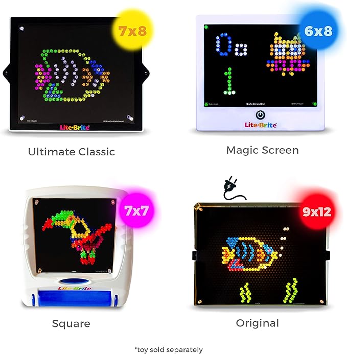 Holiday Refill templates for Lite Brite Cube, Flat-Screen, and Four Share (10 Sheets, 7x7)