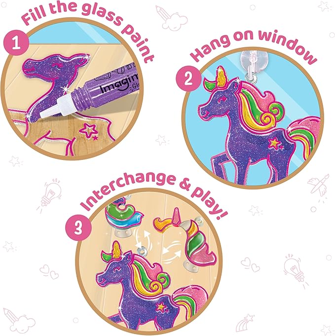 Imagimake Window Art Unicorn Toy Painting Kit | Suncatcher Art Supplies | Unicorn Toys for Girls Age 5-8 | Arts and Crafts for Kids Ages 8-12 | 6 Year Old Girl Gifts | Birthday Gifts for Girls