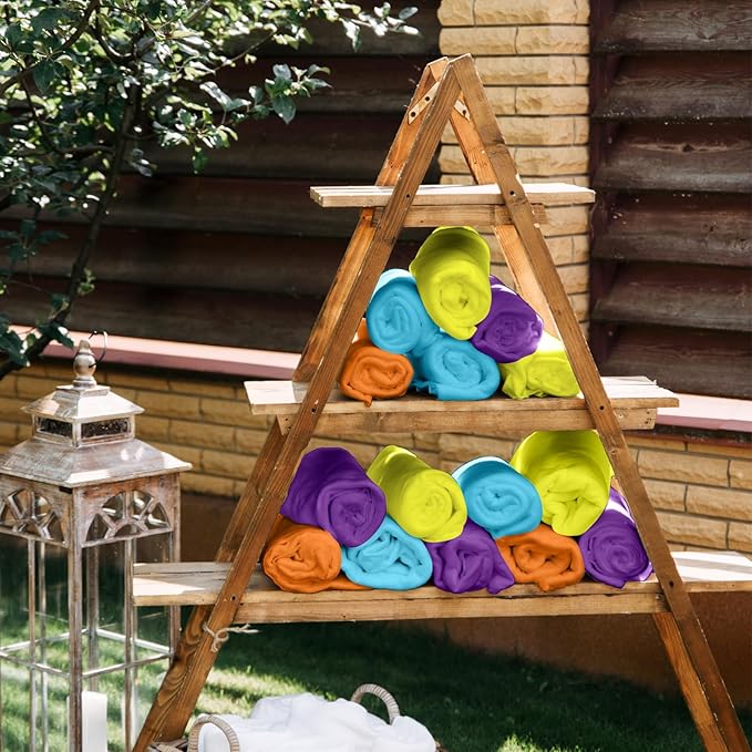 Kinlop Fleece Blanket Bulk 60 x 50 Inch Soft Lightweight Fleece Cozy Blanket Warm Throw Plush Pet Throw for Bed Couch Sofa Home Office Wedding Gifts Travel Camping(Bright Color,40 Packs)