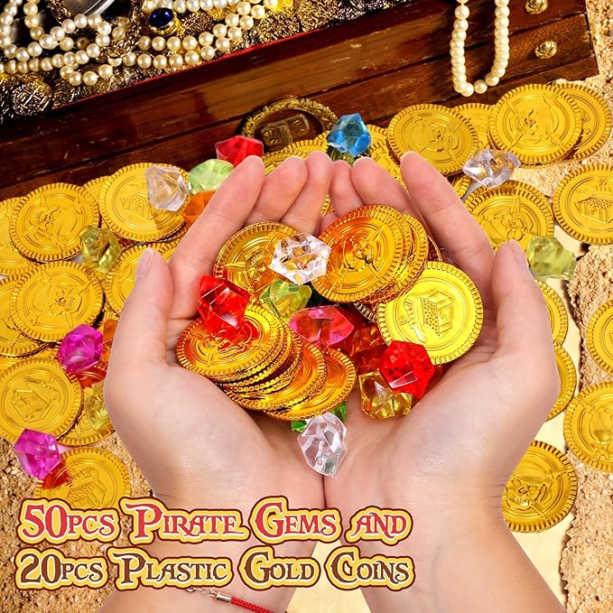 180 Pirate Party Favors Birthday Supplies Straw Gold Coin Gems Sticker Stamp Keychain Slap Bracelet Toy Gift Boy Girl Kid Goodie Bag Stuffer Carnival Prize Decorations Pirate Party Supplies