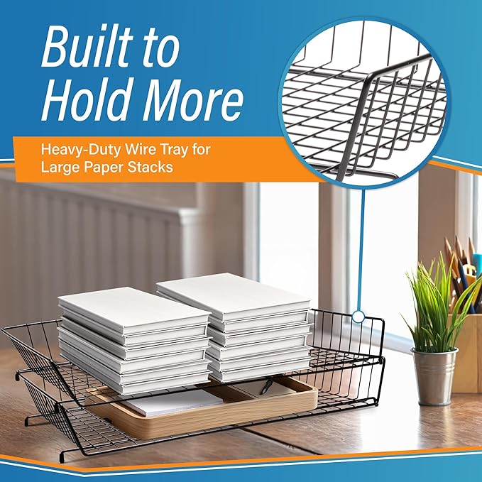 Ruby Paulina 11x17 Wire Basket Desk Tray Black