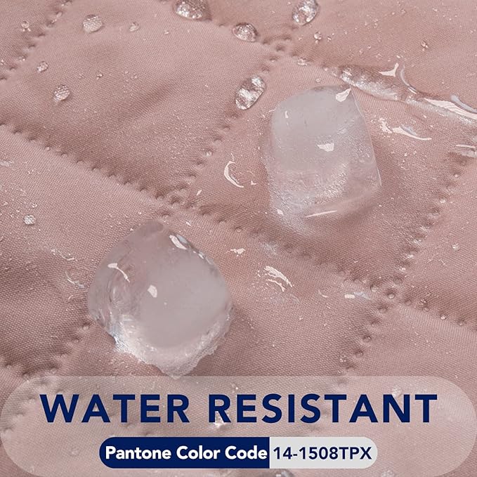 PureFit Reversible Quilted Sofa Cover, Water Resistant Slipcover Furniture Protector, Washable Couch Cover with Non Slip Foam and Elastic Straps for Kids, Dogs, Pets (Small, Pink/Beige)