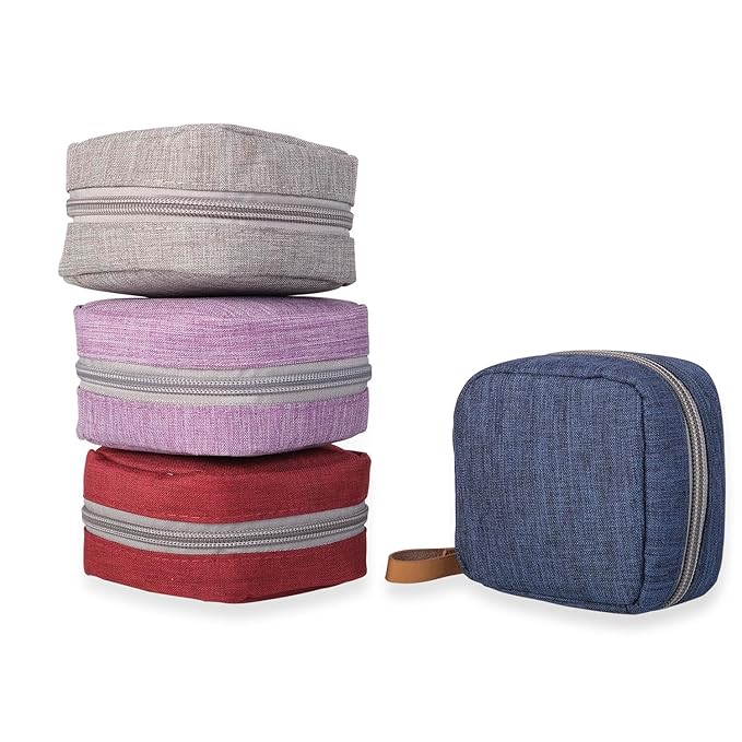 Hekyip Mini Cosmetic Bag, Travel Makeup Pouch, Portable Waterproof Cosmetic Pouch for Ladies Women, Mini (Mini Red)