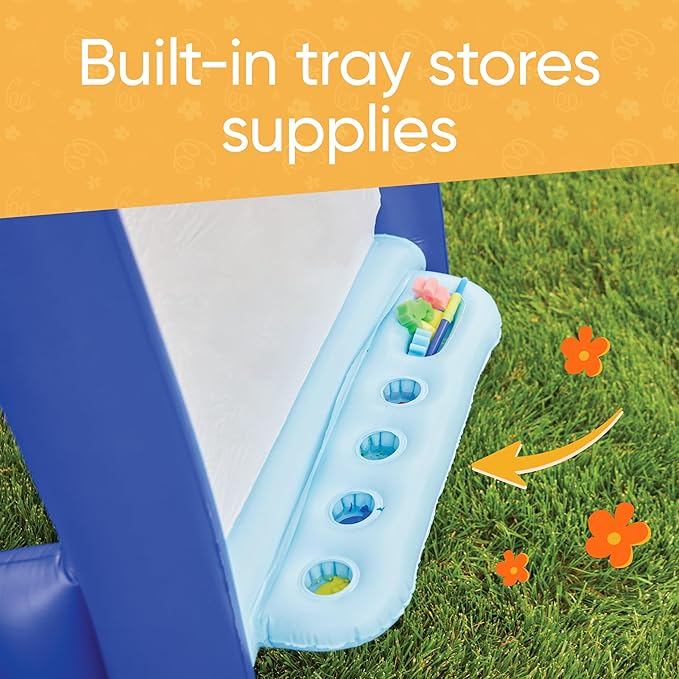 Hearthsong Double-Sided Inflatable Kids Art Easel, Outdoor & Indoor Paint Station, Creative Coloring, Drawing and Painting Art Easel for Kids and Toddlers, Ideal for Arts & Crafts Fun