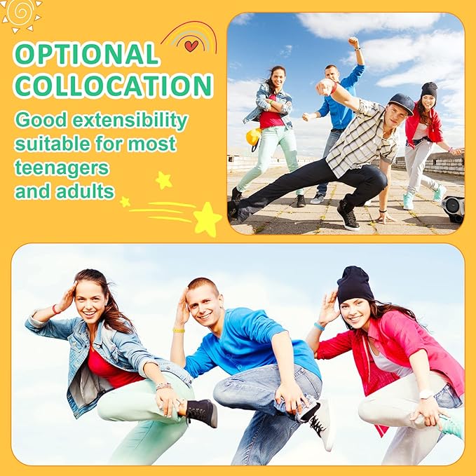 Henoyso 150 Pcs Silicone Shoe Silicone Wristbands Bulk Adjustable Silicone Wristbands 8.3 Inch Cute Colored Rubber Wristbands for Adult DIY Birthday Party Favors, 10 Colors