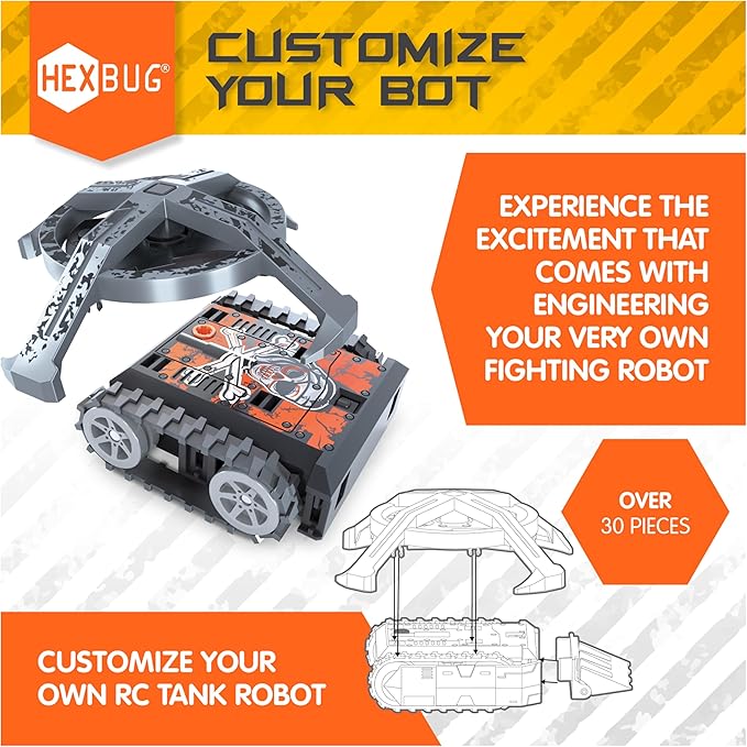 HEXBUG BattleBots Arena MAX, Remote Control Robot Toys for Kids with Over 30 Pieces, STEM Toys for Boys & Girls Ages 8 & Up, Batteries Included