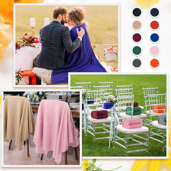 Kinlop Fleece Blanket Bulk 60 x 50 Inch Soft Lightweight Fleece Cozy Blanket Warm Throw Plush Pet Throw for Bed Couch Sofa Home Office Wedding Gifts Travel Camping(Trendy Color,60 Packs)