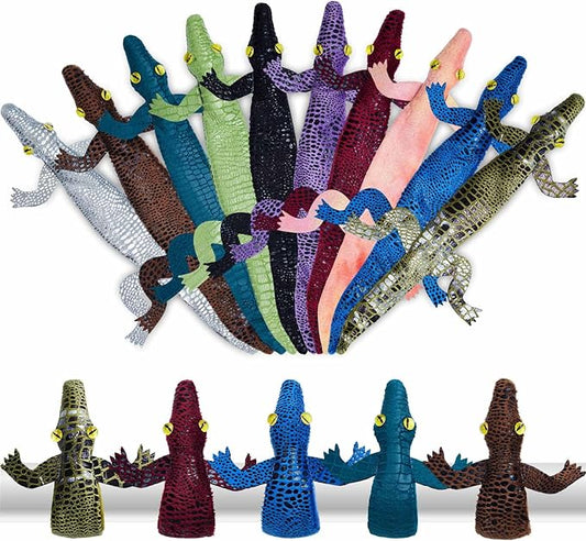 Chivao 10 Pieces Assorted Slap Bracelet Crocodile Snap Bracelet Sequin Animal Slap Bracelets Cool Halloween Snap Bracelets for Easter Halloween Party Favors