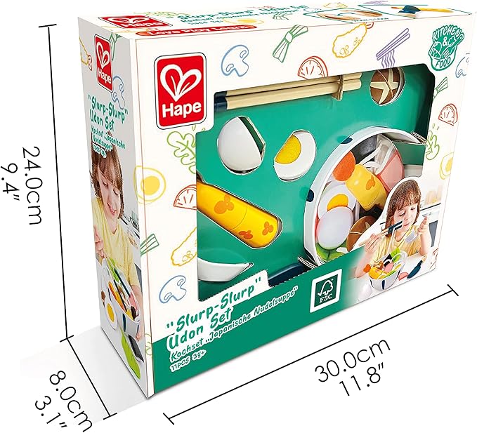 Hape “Slurp-Slurp” Udon Set | Pretend Play Toy Food and Kitchen Playset for Kids, for Children Ages 3+ Years