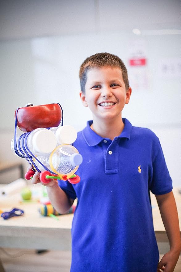 Open-Ended Educational Construction Arts and Crafts Building Toy Kit DIY Imaginative Recycling Toy-Making kit for Kids of All Ages Master 128 Pcs Set