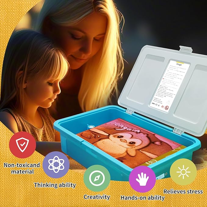 18" Wireless Sand Painting Light Box,Light Up Activity Board,Bright Light Table for Kids,Sensory Toy for Toddlers,Light Table Manipulatives Birthday Gifts for Boys Girls