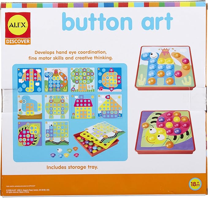 Alex Discover Button Art Activity Set Kids Art and Craft Activity, 56pieces