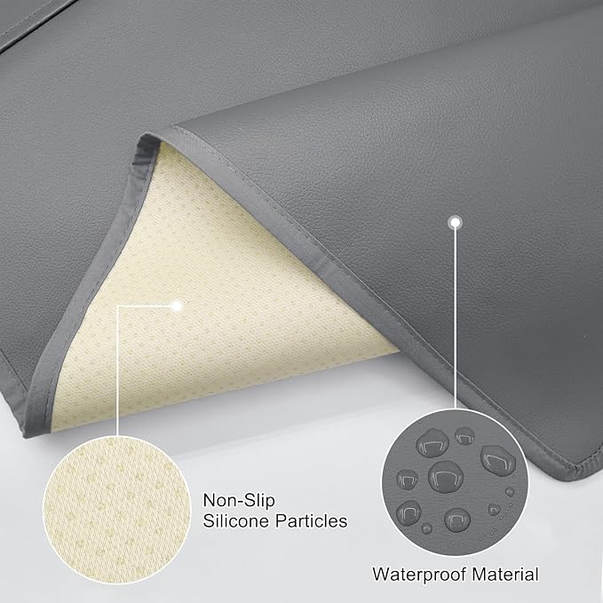 PU Leather Couch Organizer Caddy Sofa Armrest Organizer, Remote Control Holder for Recliner, Waterproof Armchair Caddy with 6 Pockets Storage for Magazine, Tablet, Phone, Remote (Dark Gray)