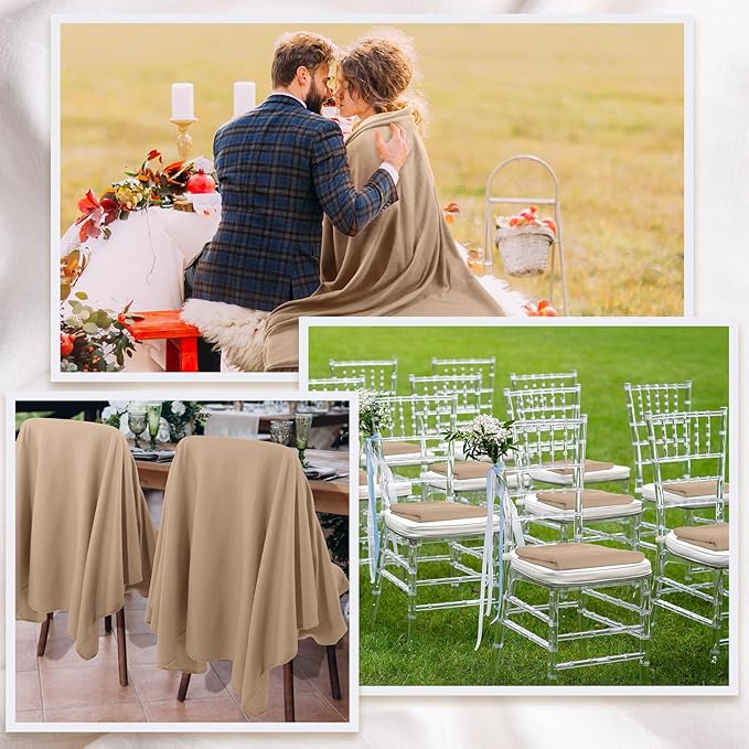 Kinlop Fleece Blanket Bulk 60 x 50 Inch Soft Lightweight Fleece Cozy Blanket Warm Throw Plush Pet Throw for Bed Couch Sofa Home Office Wedding Gifts Travel Camping(Khaki,40 Packs)