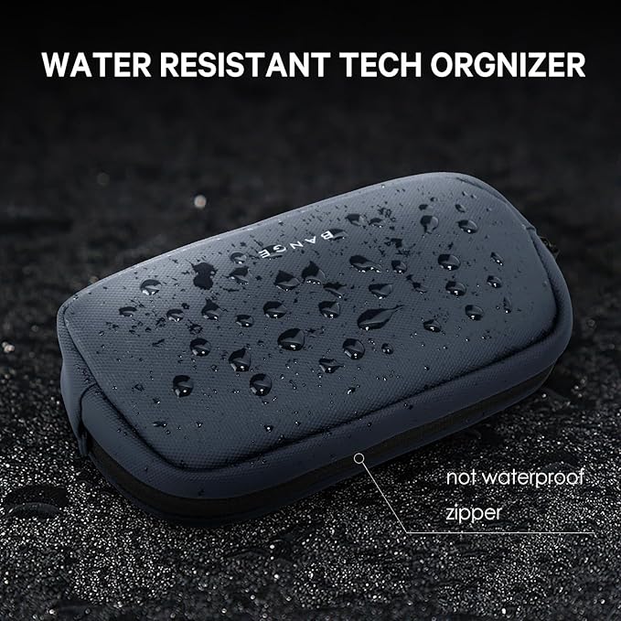 BANGE Cable Organizer Travel Case, Tech Pouch for Traveling Accessories, Carry Storage for Cords, Charger, Adapter, Cables, Power Bank