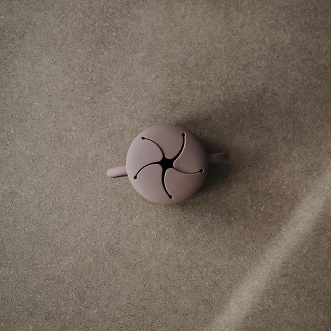 mushie Silicone Snack Cup | Spill Proof Food Container for Toddler and Baby (Cloudy Mauve)