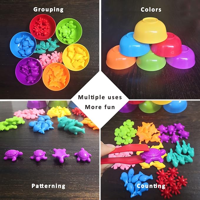 Counting Ocean Animal Toys Matching Games, Sensory Toys for Toddlers 3+, Autistic Children Learning Resources Tools, Preschool Learning Activities for Math Color Educational for Boy Girls Christmas