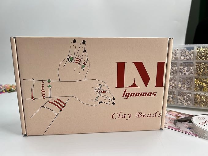 Clay Beads 8000 Pcs 2 Boxes Bracelet Making Kit - 24 Colors Polymer Clay Beads for Bracelet Making Set - Heishi Disc Beads for Jewelry Making kit with Charms and Gift Pack for Girls