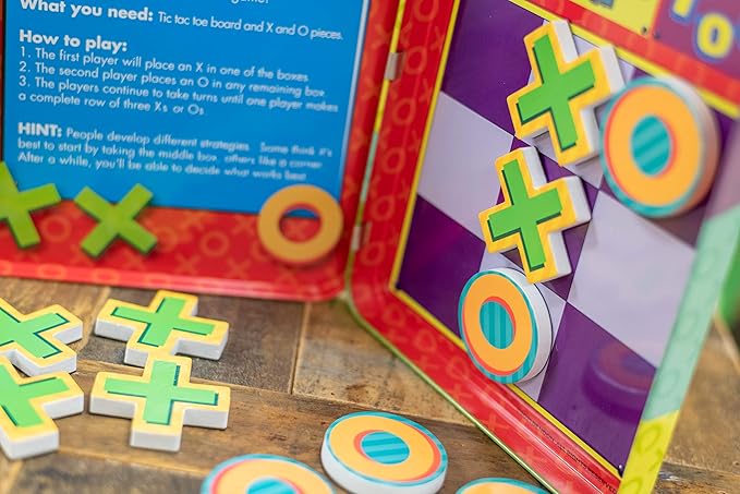 Bendon TS Shure Tic-Tac-Toe Games Magnetic Activity Tin with Foam Magnet Sheet 50522
