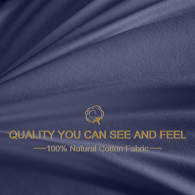 Goose Down Body Pillow for Side Sleeper, Long Body Pillows for Adults, Large Hugging Feather Body Pillow Insert, Cooling Full Length Pillow for Bed with 100% Organic Cotton Shell, Navy Blue 20"x72"