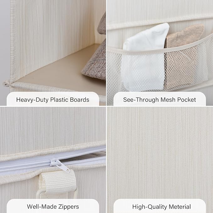 StorageWorks 6-Shelf Closet Organizers, Two 3-Shelf Separable Hanging Shelves for Closet, 12" D x 12" W x 48 ¼"H, Mixing of Beige, White & Ivory