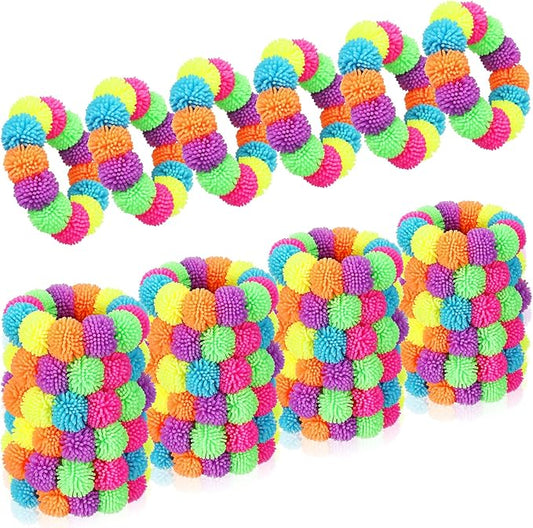 24 Pcs Spiky Sensory Bracelet Anxiety Sensory Toys Fidget Toy Stress Relief Spiky Rings Rainbow No Latex Flexible Stretchy Wearable Sensory Toy Bracelet for Adults Kids Children